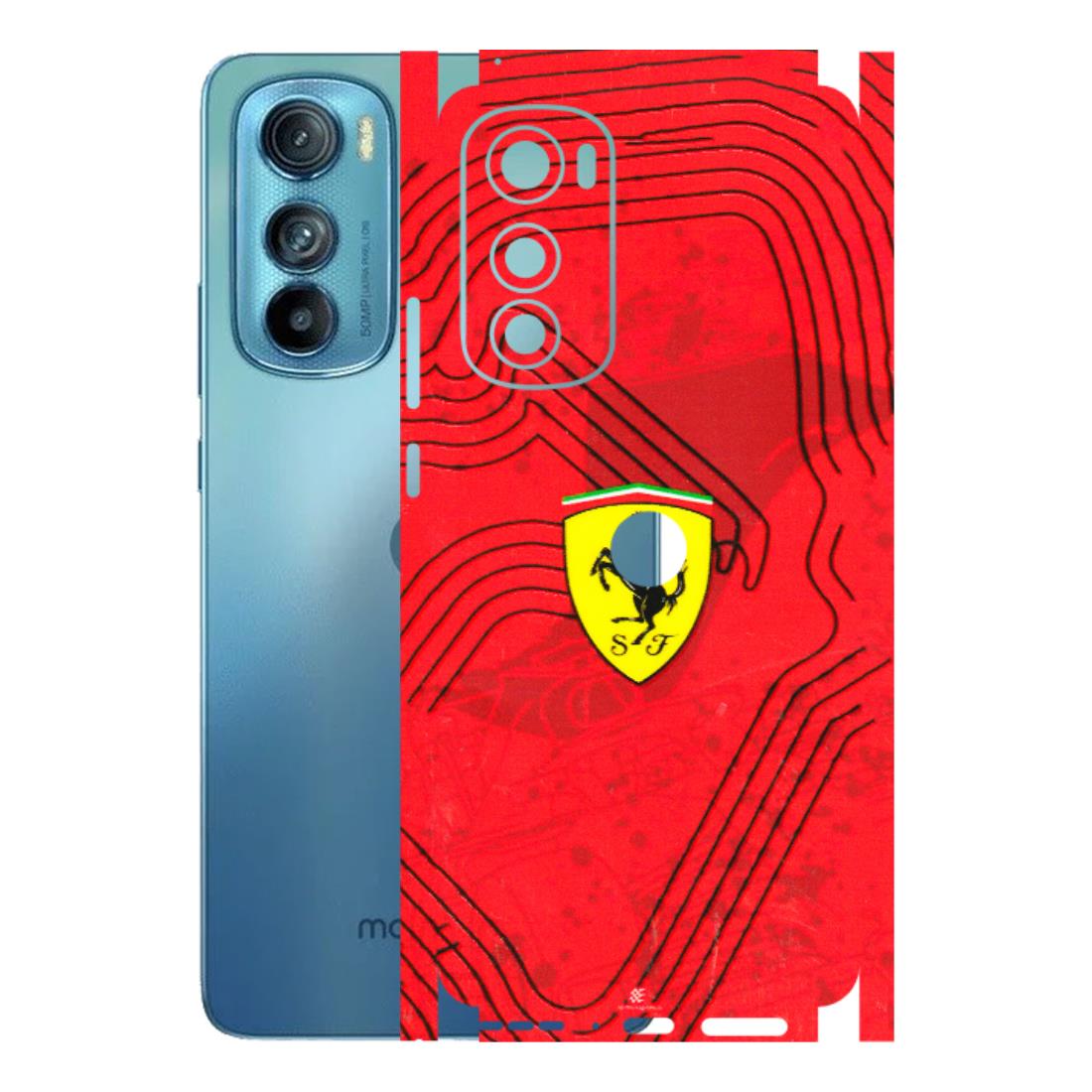 Motorola Phone Skins (All Models) - Red Ferrari Logo Stylish - 3D Embossed Finish (L-238) Motorola Moto Edge 30
