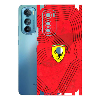 Motorola Phone Skins (All Models) - Red Ferrari Logo Stylish - 3D Embossed Finish (L-238) Motorola Moto Edge 30