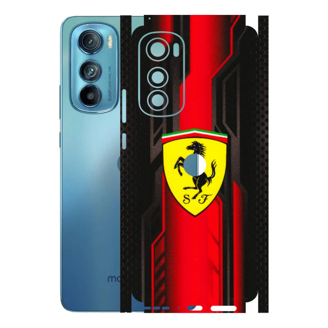 Motorola Phone Skins (All Models) - Black Ferrari Logo - 3D Embossed Finish (L-253) Motorola Moto Edge 30