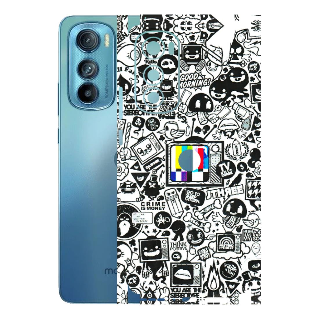 Motorola Phone Skins (All Models) - Doodles Positive Art - 3D Embossed Finish (L-263) Motorola Moto Edge 30