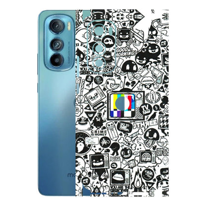 Motorola Phone Skins (All Models) - Doodles Positive Art - 3D Embossed Finish (L-263) Motorola Moto Edge 30