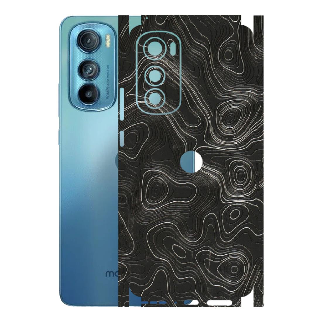 Motorola Phone Skins (All Models) - Abstract White Line Map - 3D Embossed Finish (L-269) Motorola Moto Edge 30