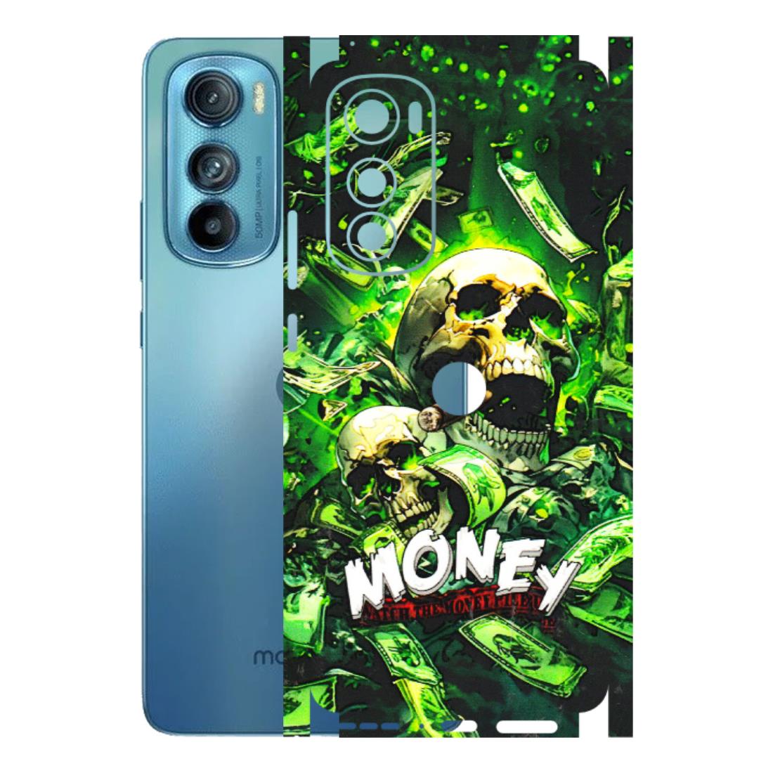 Motorola Phone Skins (All Models) - Skull Money - 3D Embossed Finish (L-303) Motorola Moto Edge 30