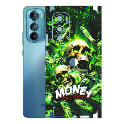 Motorola Phone Skins (All Models) - Skull Money - 3D Embossed Finish (L-303) Motorola Moto Edge 30