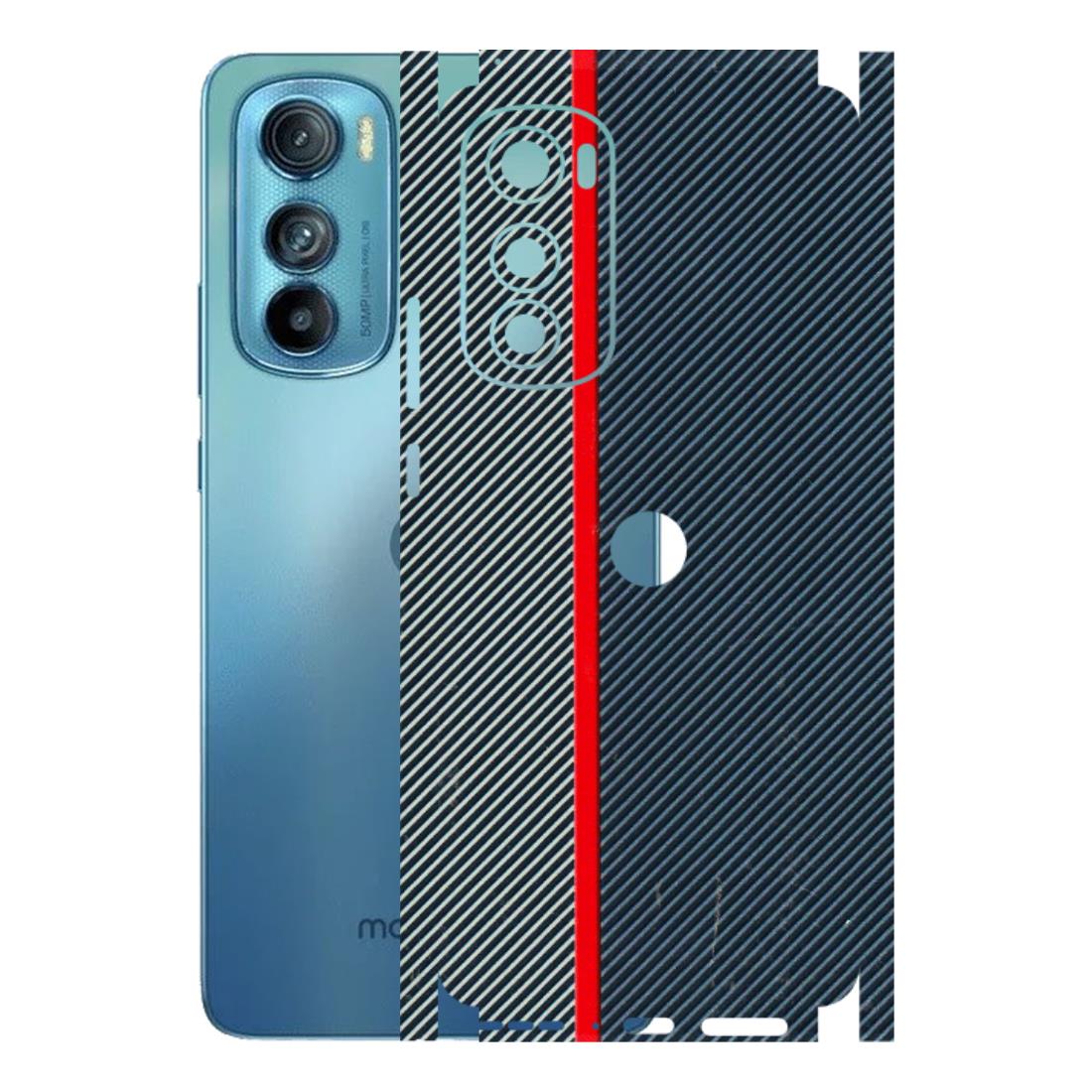 Motorola Phone Skins (All Models) - Blue Sober Lines - 3D Embossed Finish (L-305) Motorola Moto Edge 30