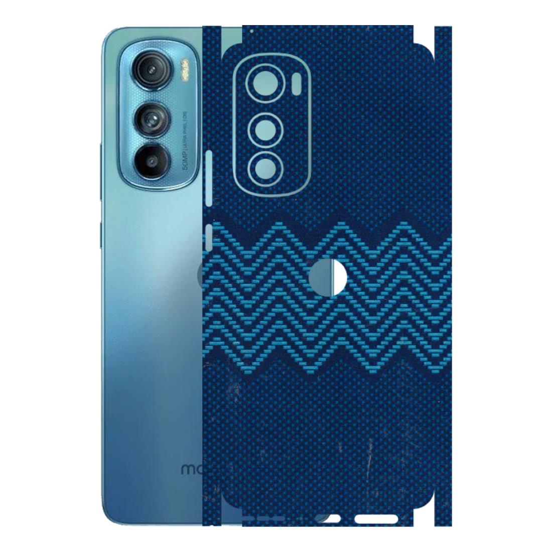 Motorola Phone Skins (All Models) - Blue Sober Waves - 3D Embossed Finish (L-306) Motorola Moto Edge 30