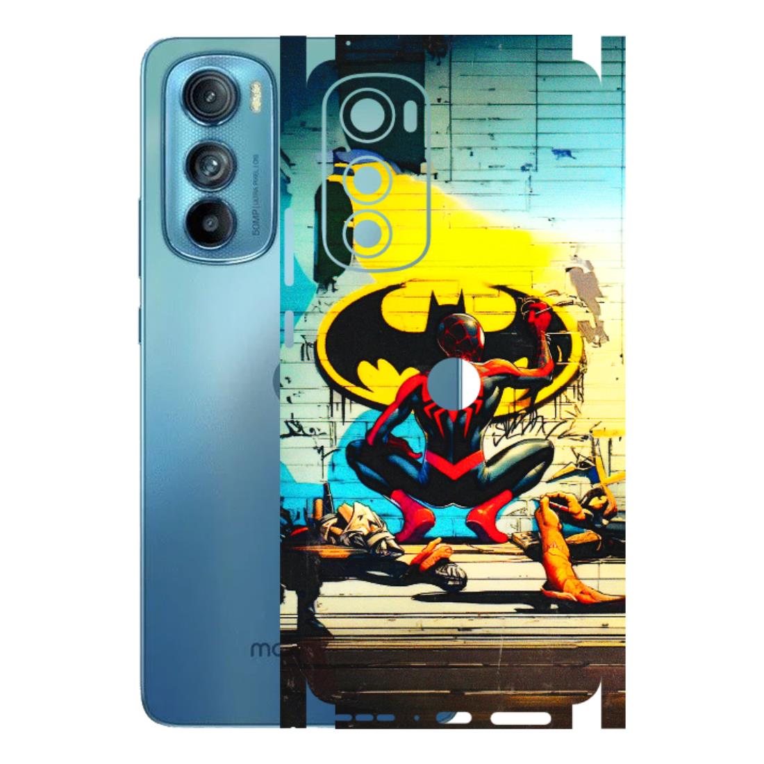 Motorola Phone Skins (All Models) - New Spiderman Bat Logo - 3D Embossed Finish (L-309) Motorola Moto Edge 30