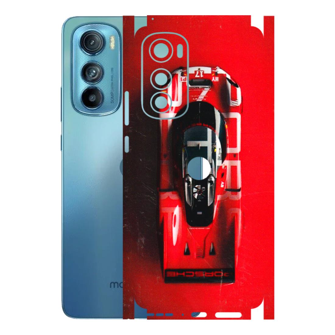Motorola Phone Skins (All Models) - Red Porsche Car Logo - 3D Embossed Finish (L-315) Motorola Moto Edge 30