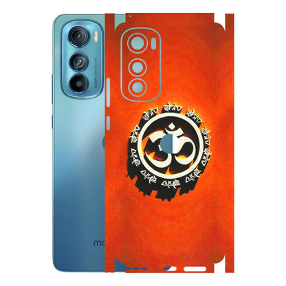 Motorola Phone Skins (All Models) - Aum Shiv Orange - 3D Embossed Finish (L-32) Motorola Moto Edge 30