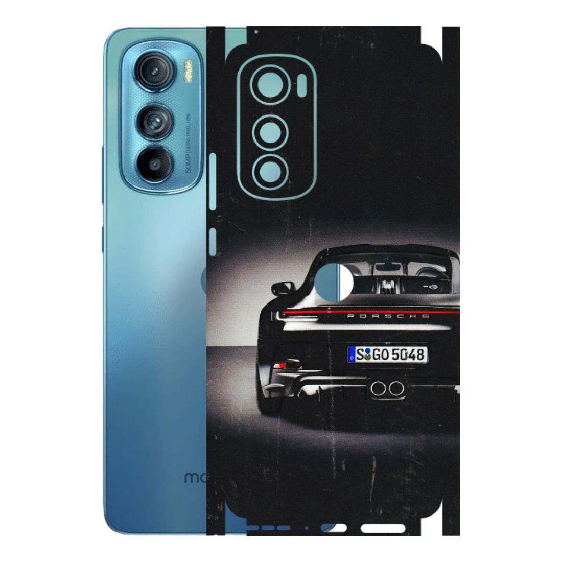 Motorola Phone Skins (All Models) - New Black Porsche GT3 - 3D Embossed Finish (L-327) Motorola Moto Edge 30