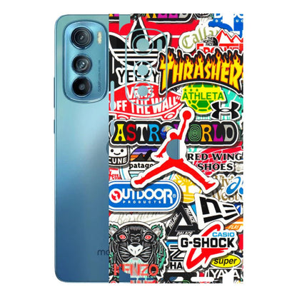Motorola Phone Skins (All Models) - Multi Brands Sticker Graffiti - 3D Embossed Finish (L-37) Motorola Moto Edge 30
