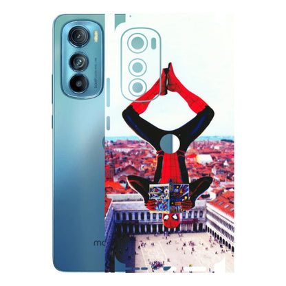 Motorola Phone Skins (All Models) - Spiderman Hanging - 3D Embossed Finish (L-53) Motorola Moto Edge 30