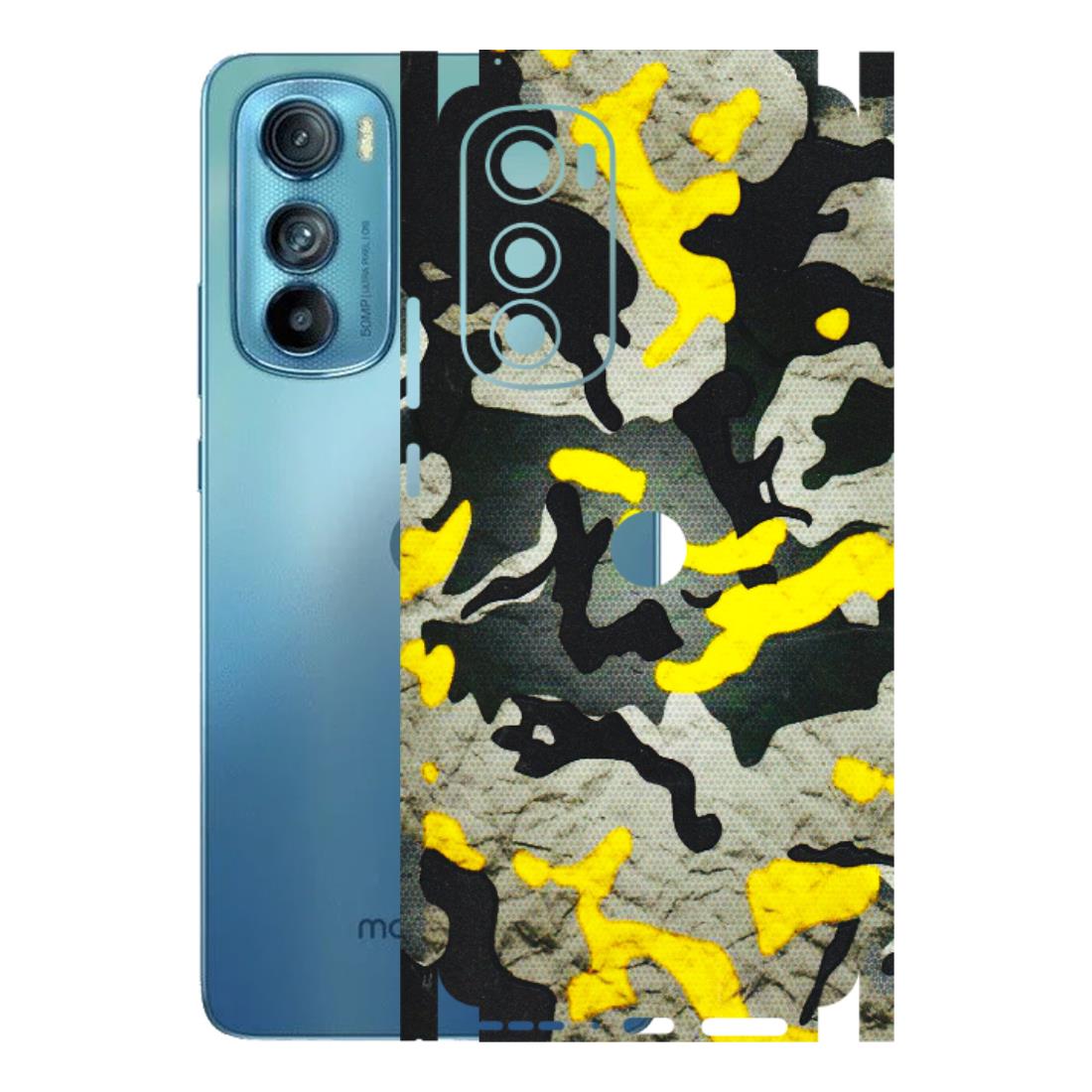 Motorola Phone Skins (All Models) - Yellow Camouflage - 3D Embossed Finish (L-61) Motorola Moto Edge 30
