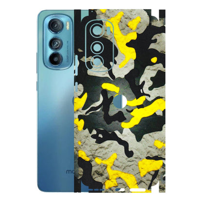 Motorola Phone Skins (All Models) - Yellow Camouflage - 3D Embossed Finish (L-61) Motorola Moto Edge 30