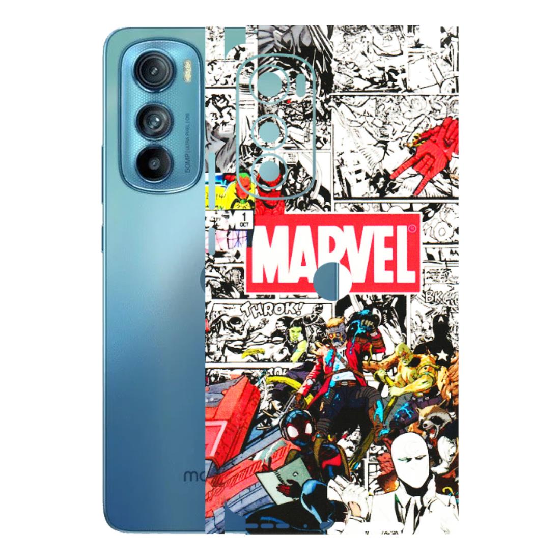 Motorola Phone Skins (All Models) - Marvel Colorful Comic - 3D Embossed Finish (L-64) Motorola Moto Edge 30