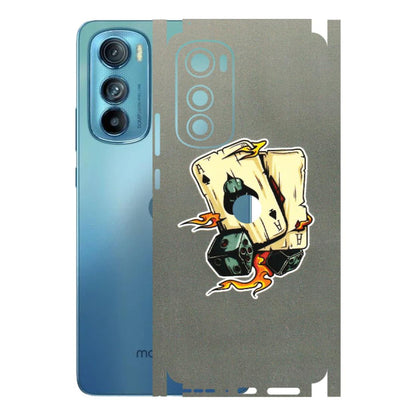 Motorola Phone Skins (All Models) - Grey Cards Of Ace - 3D Embossed Finish (L-77) Motorola Moto Edge 30