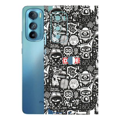 Motorola Phone Skins (All Models) - Dope Stay Classy Black Doodles - Matte Finish (M-126) Motorola Moto Edge 30