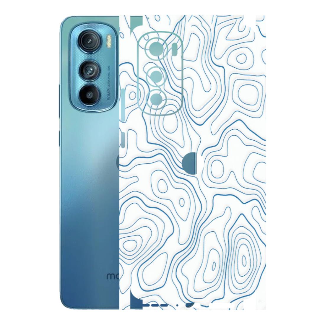 Motorola Phone Skins (All Models) - Blue And White Swirls - Matte Finish (M-139) Motorola Moto Edge 30