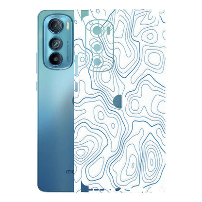 Motorola Phone Skins (All Models) - Blue And White Swirls - Matte Finish (M-139) Motorola Moto Edge 30