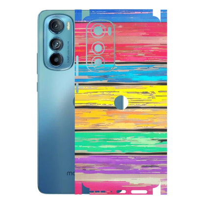 Motorola Phone Skins (All Models) - Multi Colour Wooden Wall - Matte Finish (M-96) Motorola Moto Edge 30