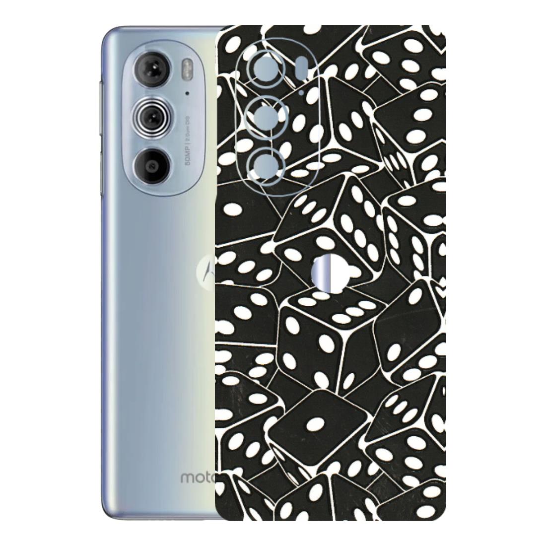 Motorola Phone Skins (All Models) - Big Black Dices - 3D Embossed Finish (L-106) Motorola Moto Edge 30 Pro 5G