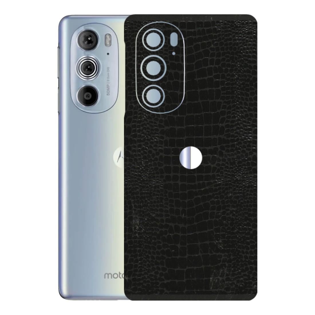 Motorola Phone Skins (All Models) - Snake Leather Black - 3D Embossed Finish (L-107) Motorola Moto Edge 30 Pro 5G