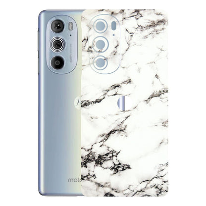 Motorola Phone Skins (All Models) - Black and White Marble Texture - 3D Embossed Finish (L-124) Motorola Moto Edge 30 Pro 5G