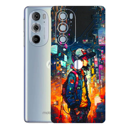 Motorola Phone Skins (All Models) - Street Anime Guy - 3D Embossed Finish (L-158) Motorola Moto Edge 30 Pro 5G