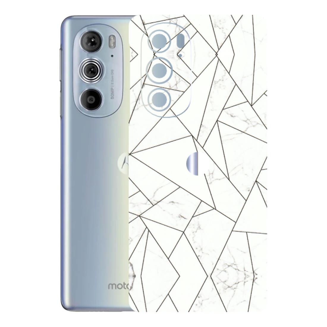 Motorola Phone Skins (All Models) - Luxury White Marble Effect - 3D Embossed Finish (L-168) Motorola Moto Edge 30 Pro 5G