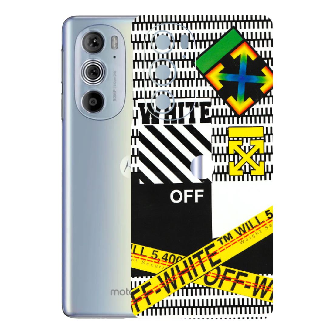 Motorola Phone Skins (All Models) - White Off Abstract - 3D Embossed Finish (L-172) Motorola Moto Edge 30 Pro 5G