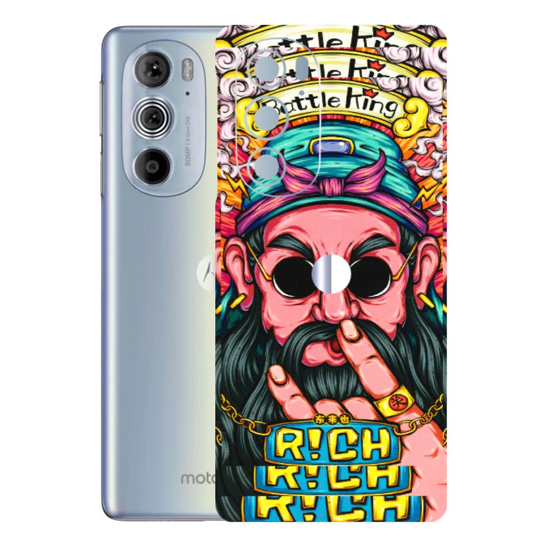 Motorola Phone Skins (All Models) - Battle King Dude Face - 3D Embossed Finish (L-178) Motorola Moto Edge 30 Pro 5G