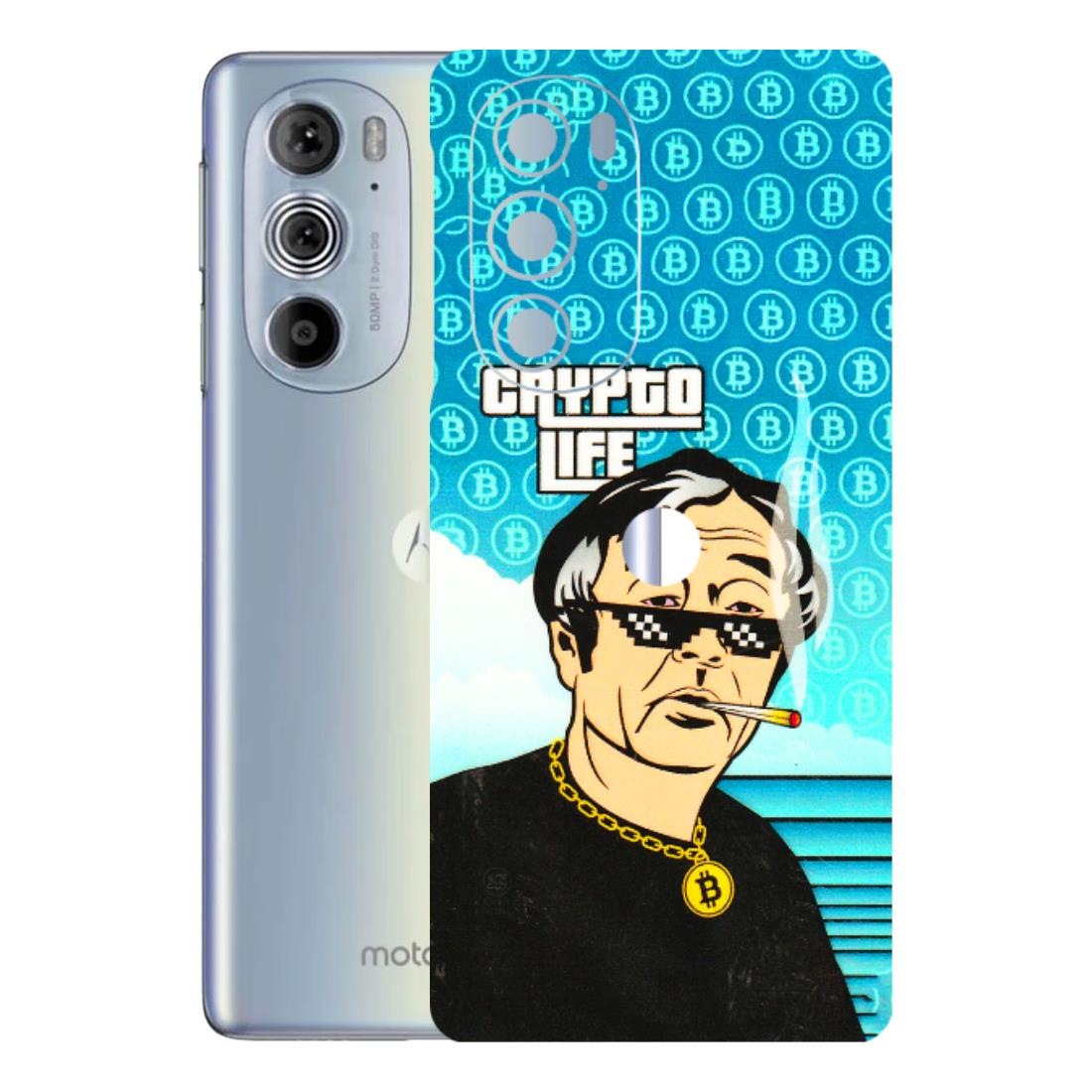 Motorola Phone Skins (All Models) - Crypto Thug Life - 3D Embossed Finish (L-179) Motorola Moto Edge 30 Pro 5G