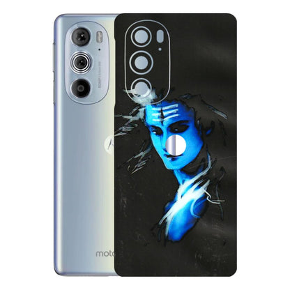 Motorola Phone Skins (All Models) - Har Har Mahadev Blue/Black - 3D Embossed Finish (L-185) Motorola Moto Edge 30 Pro 5G