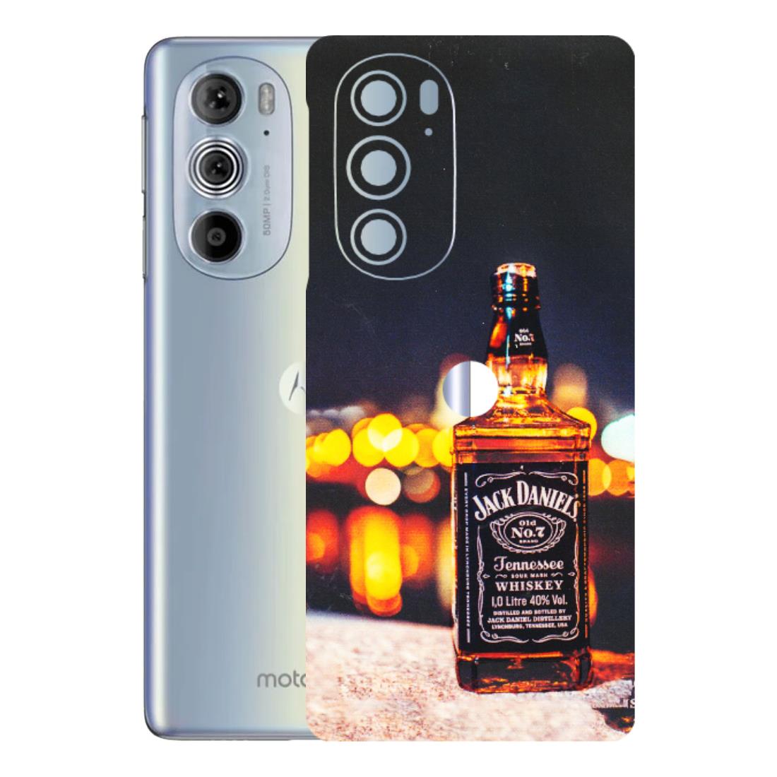 Motorola Phone Skins (All Models) - JD Whiskey Bottle - 3D Embossed Finish (L-20) Motorola Moto Edge 30 Pro 5G