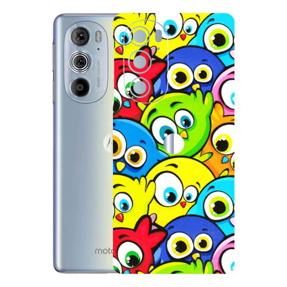 Motorola Phone Skins (All Models) - Cute Fluffy Birds - 3D Embossed Finish (L-213) Motorola Moto Edge 30 Pro 5G