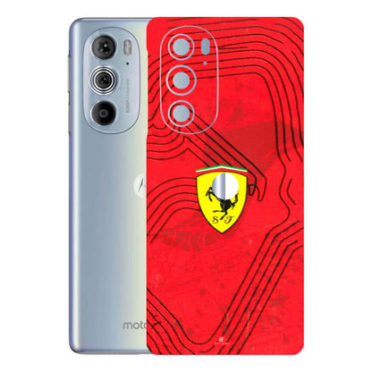 Motorola Phone Skins (All Models) - Red Ferrari Logo Stylish - 3D Embossed Finish (L-238) Motorola Moto Edge 30 Pro 5G