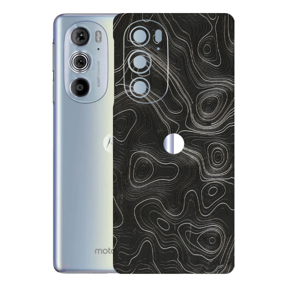 Motorola Phone Skins (All Models) - Abstract White Line Map - 3D Embossed Finish (L-269) Motorola Moto Edge 30 Pro 5G
