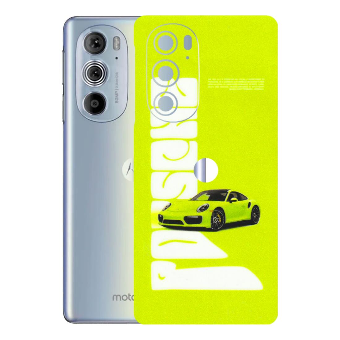 Motorola Phone Skins (All Models) - Lime Green Porche - 3D Embossed Finish (L-30) Motorola Moto Edge 30 Pro 5G