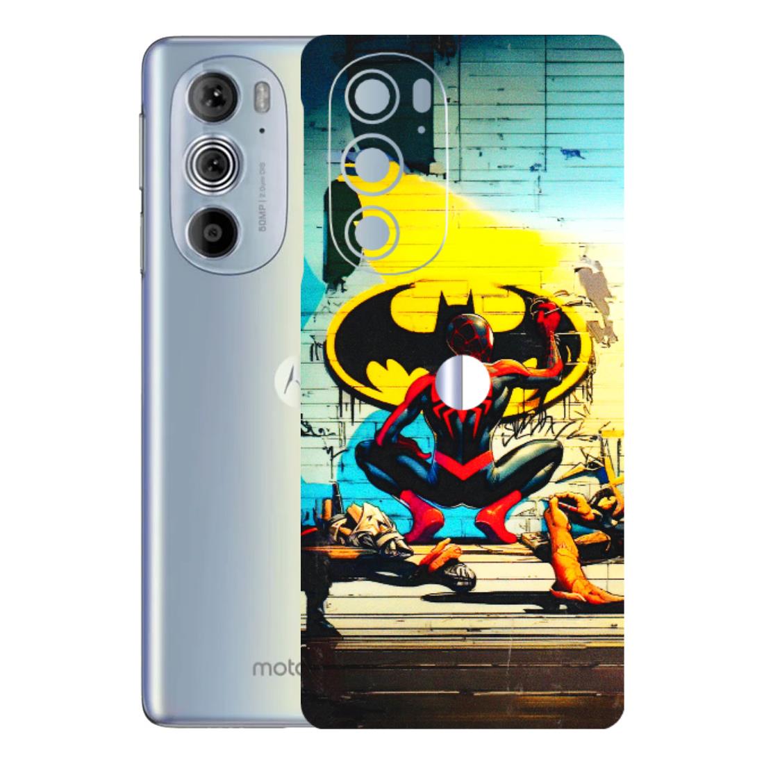 Motorola Phone Skins (All Models) - New Spiderman Bat Logo - 3D Embossed Finish (L-309) Motorola Moto Edge 30 Pro 5G