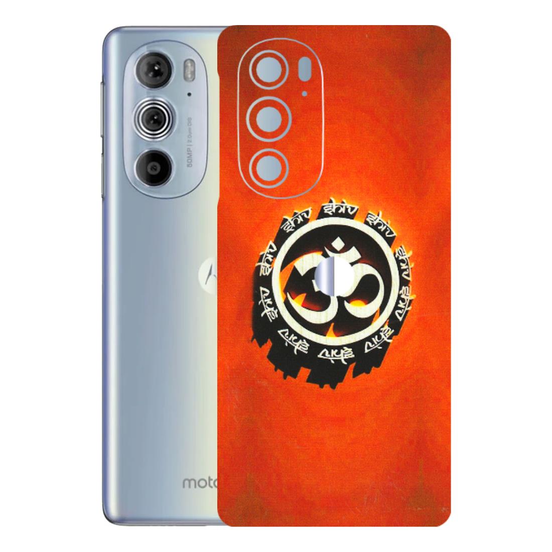 Motorola Phone Skins (All Models) - Aum Shiv Orange - 3D Embossed Finish (L-32) Motorola Moto Edge 30 Pro 5G