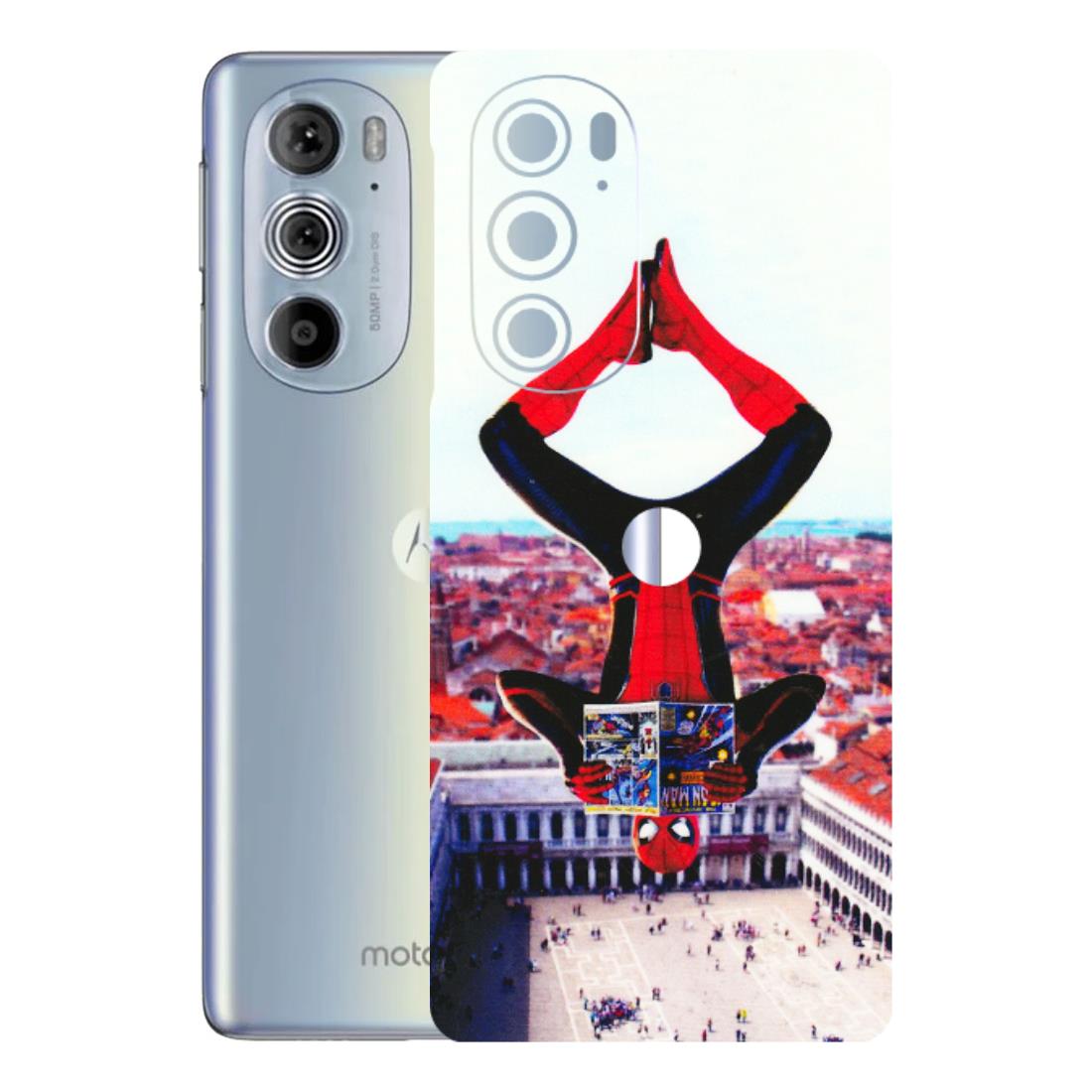 Motorola Phone Skins (All Models) - Spiderman Hanging - 3D Embossed Finish (L-53) Motorola Moto Edge 30 Pro 5G