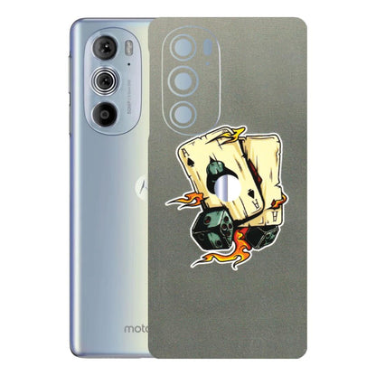 Motorola Phone Skins (All Models) - Grey Cards Of Ace - 3D Embossed Finish (L-77) Motorola Moto Edge 30 Pro 5G