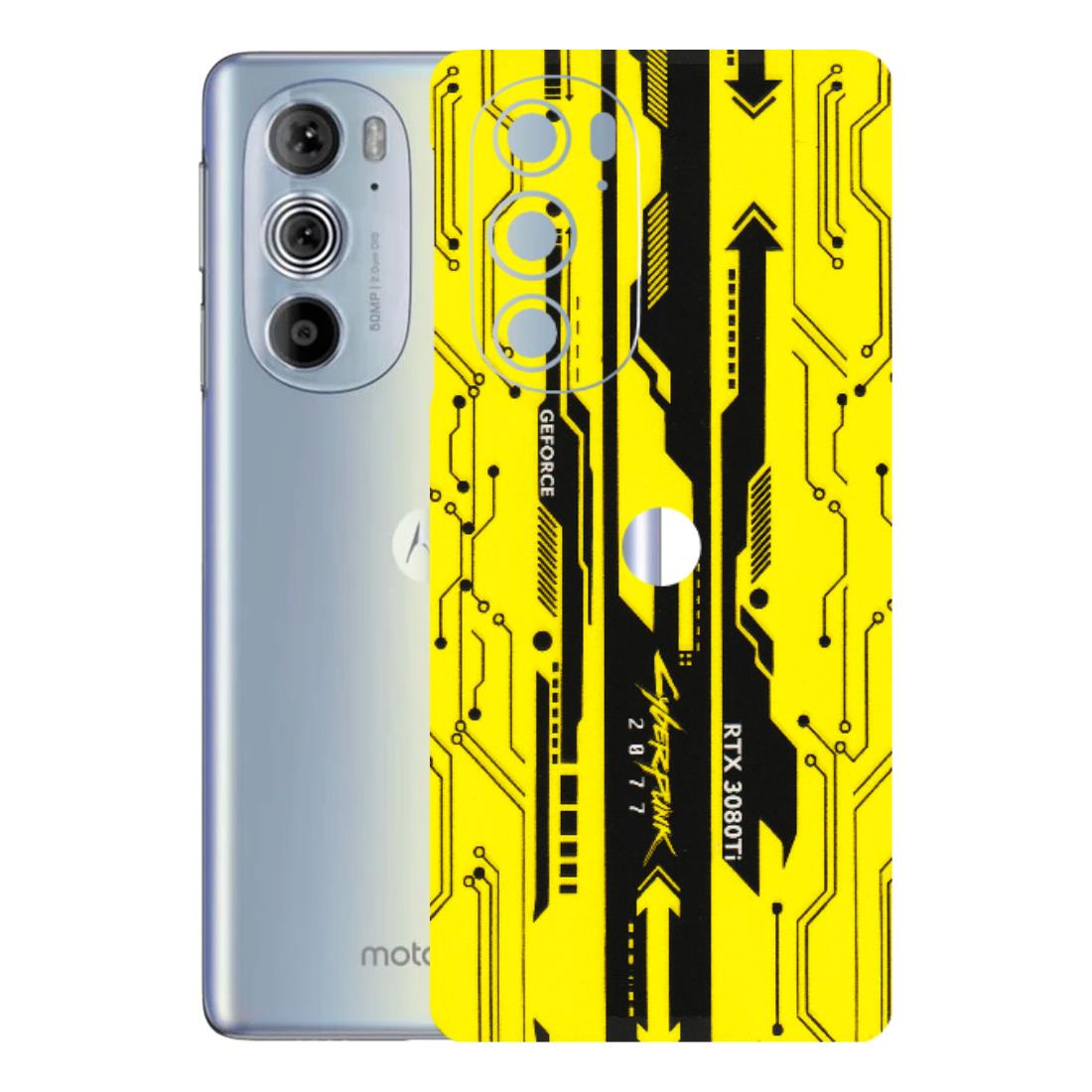 Motorola Phone Skins (All Models) - Yellow Cyberpunk - 3D Embossed Finish (L-93) Motorola Moto Edge 30 Pro 5G