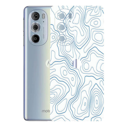Motorola Phone Skins (All Models) - Blue And White Swirls - Matte Finish (M-139) Motorola Moto Edge 30 Pro 5G