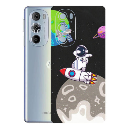 Motorola Phone Skins (All Models) - Astronaut Vibing Toon Running - Matte Finish (M-39) Motorola Moto Edge 30 Pro 5G