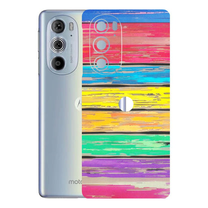 Motorola Phone Skins (All Models) - Multi Colour Wooden Wall - Matte Finish (M-96) Motorola Moto Edge 30 Pro 5G