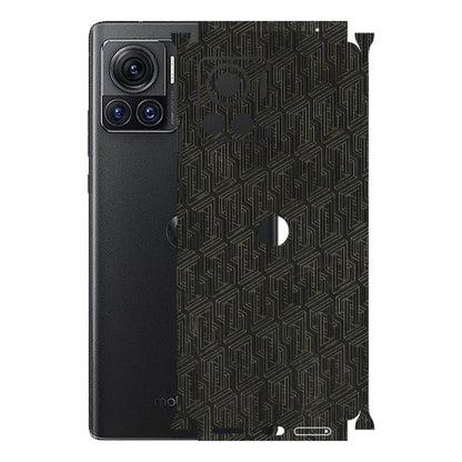 Motorola Phone Skins (All Models) - Black Abstract Pattern - 3D Embossed Finish (L-117) Motorola Moto Edge 30 Ultra (5G)