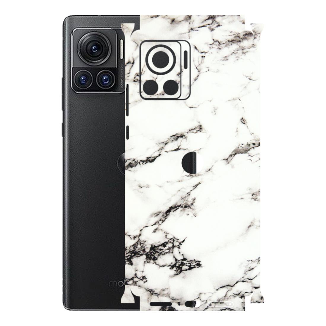 Motorola Phone Skins (All Models) - Black and White Marble Texture - 3D Embossed Finish (L-124) Motorola Moto Edge 30 Ultra (5G)