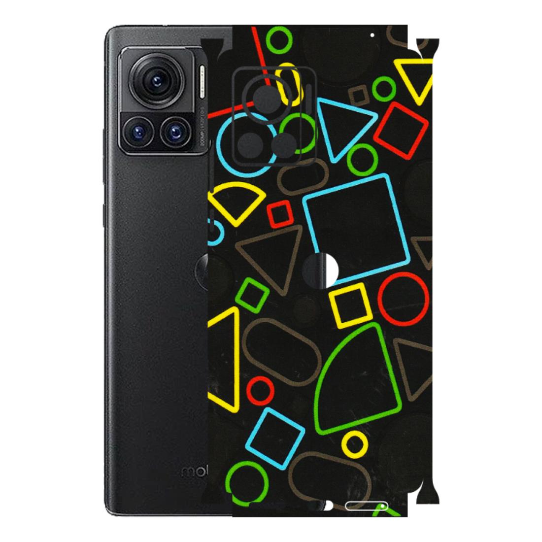Motorola Phone Skins (All Models) - Black Shapes - 3D Embossed Finish (L-131) Motorola Moto Edge 30 Ultra (5G)