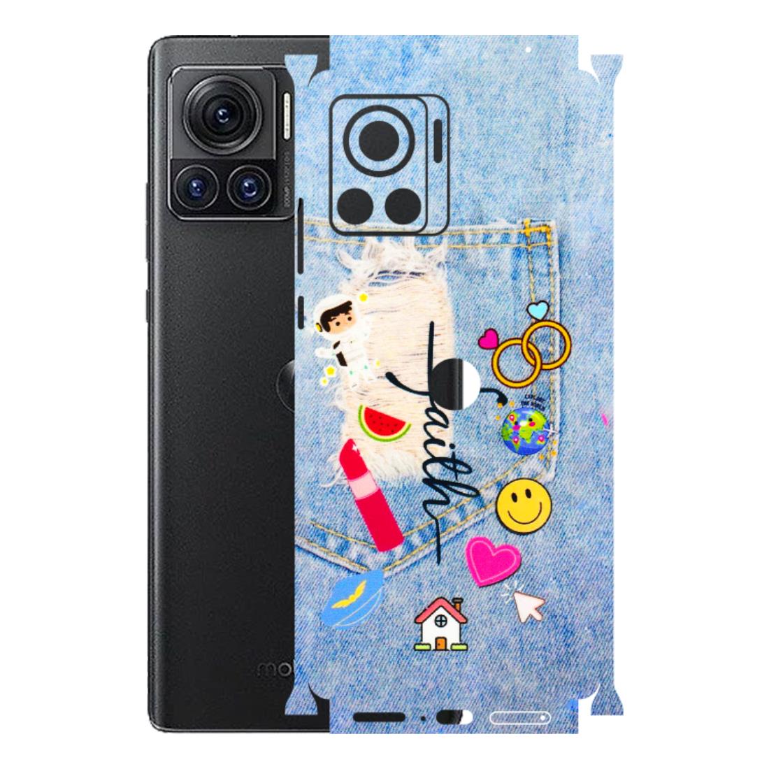 Motorola Phone Skins (All Models) - Denim Jeans Pocket - 3D Embossed Finish (L-134) Motorola Moto Edge 30 Ultra (5G)